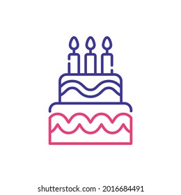 Birthday cake vector 2 colours icon style illustration. EPS 10 file 