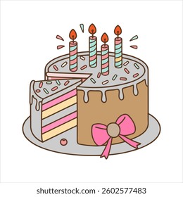 BIRTHDAY CAKE WITH BIRTHDAY VECTOR
