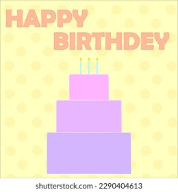 Birthday cake vector background design. Vector illustration.