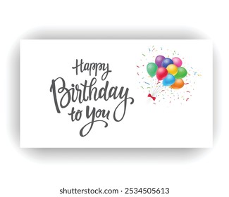 Geburtstagskuchen, Vektorhintergrund-Design .Alles Gute zum Geburtstag, Hintergrunddesign mit realistischen Ballons