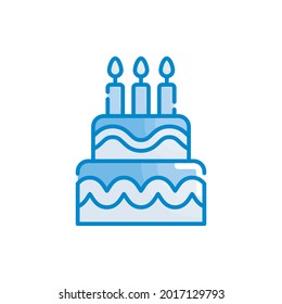 Ilustración de estilo de iconos de colores borrosos vectoriales del pastel de cumpleaños. Archivo EPS 10