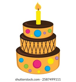 Birthday cake vector cartoon illustration