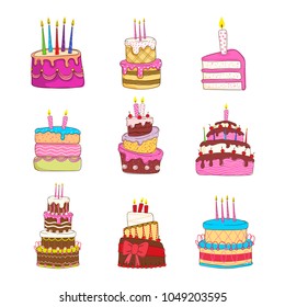 Birthday cake vector collection