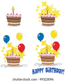 Birthday Cake. Vector Collection