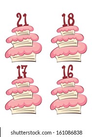 Birthday Cake Vector design with Age Candle