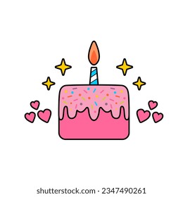 birthday cake vector design illustration