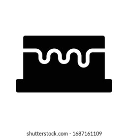 birthday cake vector glyph flat icon 
