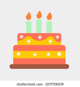 birthday cake vector icon