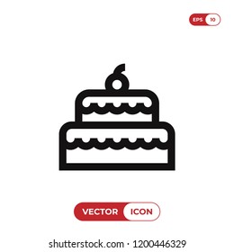 Birthday cake vector icon