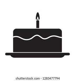 Birthday cake vector icon