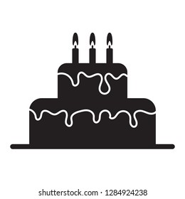 Birthday cake vector icon