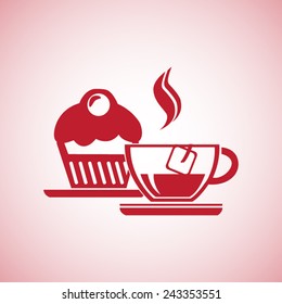 Birthday cake vector icon 