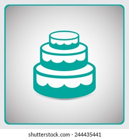 Birthday cake vector icon 