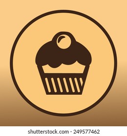 Birthday cake vector icon 