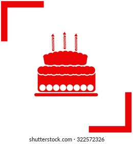 Birthday cake vector icon.