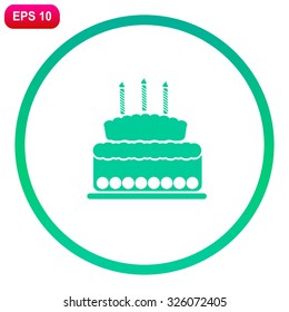 Birthday cake vector icon.