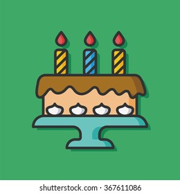 birthday cake vector icon