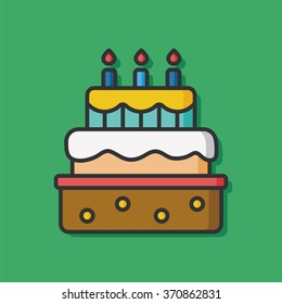 birthday cake vector icon