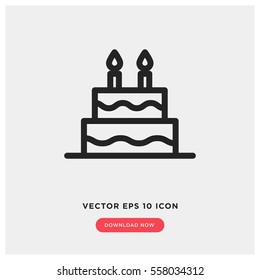 Birthday cake vector icon
