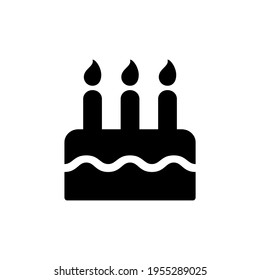 Birthday cake vector icon. Birthday cake with candles isolated Vector illustration EPS 10