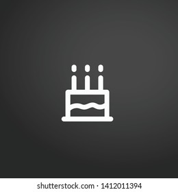 Birthday Cake vector icon. Birthday Cake concept stroke symbol design. Thin graphic elements vector illustration, outline pattern for your web site design, logo, UI. EPS 10.