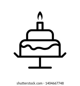 Birthday Cake Vector Icon Design Template
