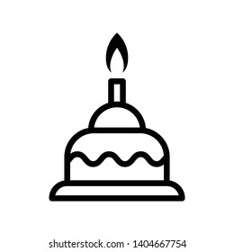 Birthday Cake Vector Icon Design Template