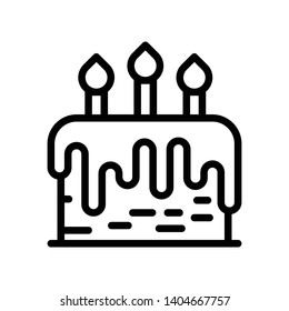 Birthday Cake Vector Icon Design Template