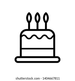 Birthday Cake Vector Icon Design Template