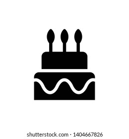 Birthday Cake Vector Icon Design Template