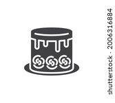 Birthday cake vector icon. filled flat sign for mobile concept and web design. Wedding cake glyph icon. Symbol, logo illustration. Vector graphics