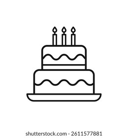 Birthday cake vector icon, filled flat icon, solid pictogram isolated on a transparent background