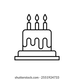 Birthday cake vector icon, vector flat linear illustration for web and app..eps