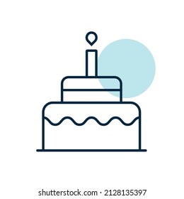 Birthday cake vector icon. Graph symbol for children and newborn babies web site and apps design, logo, app, UI