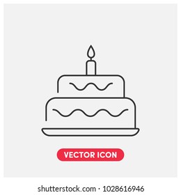 Birthday Cake Vector Icon Illustration