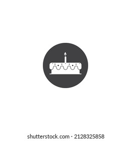 birthday cake vector icon illustration simple design