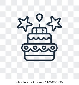 Birthday cake vector icon isolated on transparent background, Birthday cake logo concept