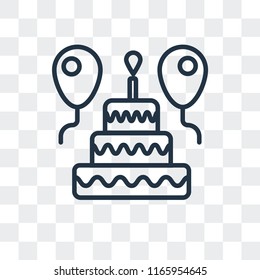 Birthday cake vector icon isolated on transparent background, Birthday cake logo concept