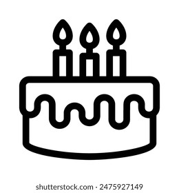 Birthday Cake vector icon on white background. Party cake for decoration