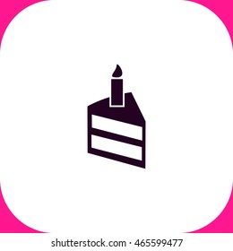 Birthday cake vector icon on white background.