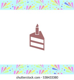 Birthday cake vector icon on white background. Isolated illustration. Business picture.