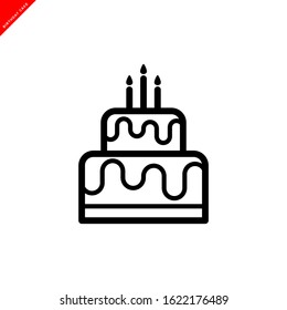 birthday cake vector icon in trendy flat style 