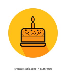 Birthday Cake vector. Icon for web and mobile application. Flat design style.