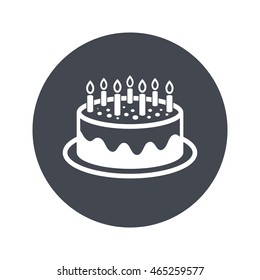 Birthday Cake vector. Icon for web and mobile application. Flat design style.