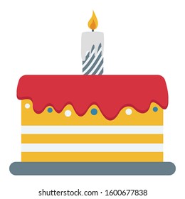 Birthday Cake Vector icon which can be easily modified or edit