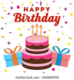 birthday cake vector illustration