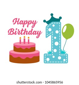 birthday cake vector illustration