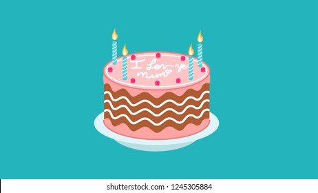 Birthday cake vector illustration