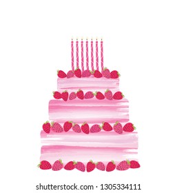 Birthday cake vector illustration