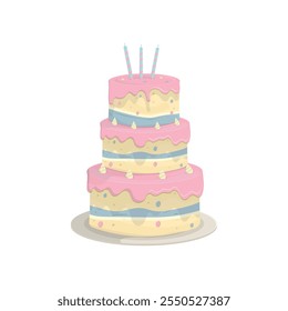Birthday cake vector and illustration